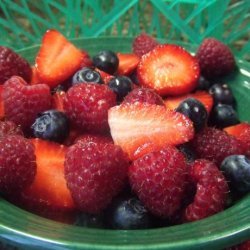 Mixed Berry Salad With Sour Cream-Honey Dressing
