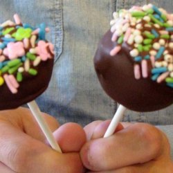 Banana Cake Balls Wrapped in Chocolate