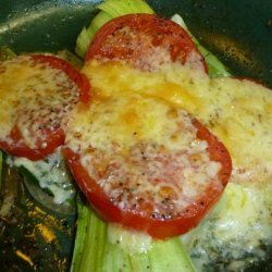 Bok Choy With Tomato and Cheese