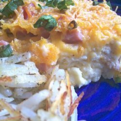 Make Ahead Ham and Cheddar Egg Dish