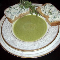 Zucchini Soup With Pumpernickel and Quark Toasts