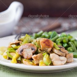 Green Beans with Mushroom Cream