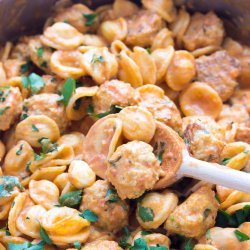 Orecchiette With Mini Chicken Meatballs