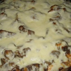 Steak, Mushroom, and Onion Pizza