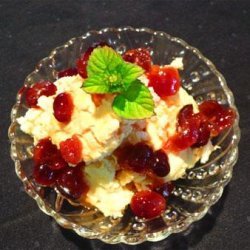 Orange Rice Pudding With Minted Orange/Cranberry Glaze