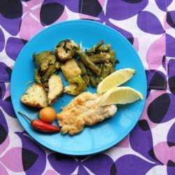Fish With Basil and Lemon Roasted Vegetables