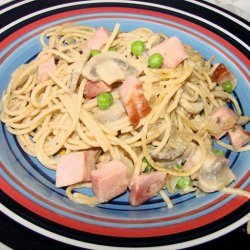 Ham Mushroom Fettuccine