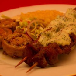 Cajun Lamb Skewers & Sour Cream Dressing