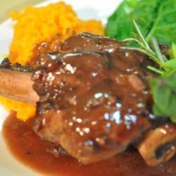 Braised Lamb Shanks in Orange-Merlot Sauce (Passover)