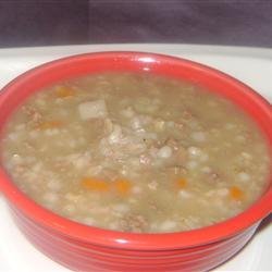 Creamy Beef Mushroom Barley Soup in a Slow Cooker