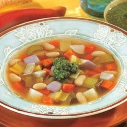 Swanson(R) Winter Vegetable Bean Soup with Pesto