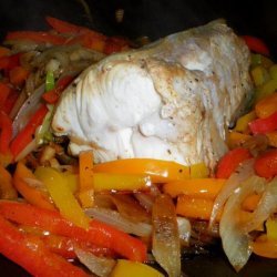 Triple-Pepper Steamed Halibut