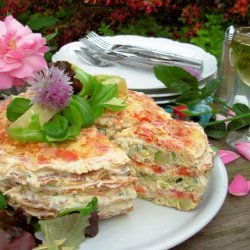 A French Country Affair! Elegant Omelette Gateau W/Chive Flowers