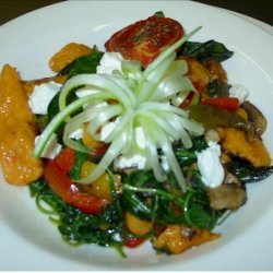 Sweet Potato Gnocchi With Goats Cheese and Wilted Salad