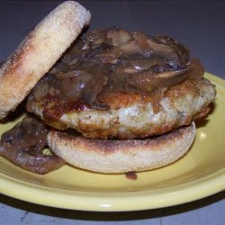 Onion and Mushroom Smothered Super Swiss Turkey Burgers