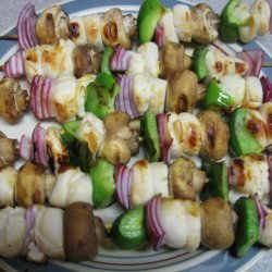 Garlic Scallop Kebabs