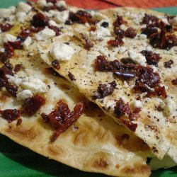 Lavash Pizza With Hummus, Feta and Sun-Dried Tomatoes