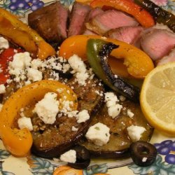 Eggplant and Peppers With Feta