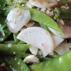 Glazed Sugar Snap Peas With Turnips