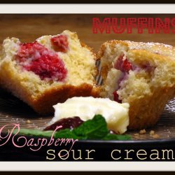 Raspberry Sour Cream Muffins