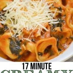 Spinach Tortellini in Creamy Tomato Sauce