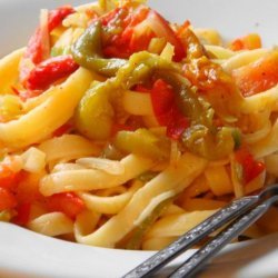 Fettuccine With Roasted Peppers - Vegan