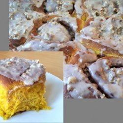 Pecan & Pumpkin Cinnamon Buns (Bread Machine) Halloween Spec