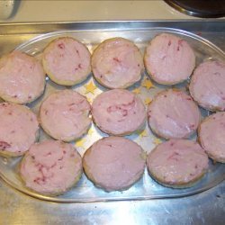 Coconut Cookies With Strawberry Frosting