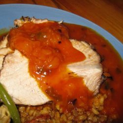 Barbecue Roast Pork With Fruity Sweet and Sour Sauce