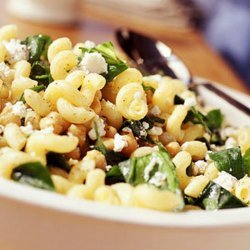 Cavatappi With Spinach, Garbanzo Beans, & Feta