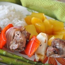 Orange Beef Kabobs with Grilled Fruit