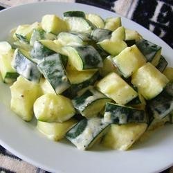 Cream Cheesy Cubed Zucchini with Lemon and Oregano