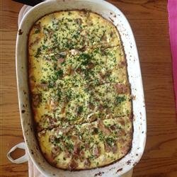 Mushroom Crusted Ham and Cheese Pie