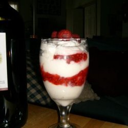 White Chocolate Mousse With Raspberry Compote