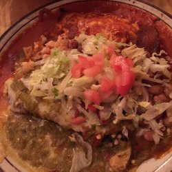 Chicken Enchiladas With Green and Red Sauce