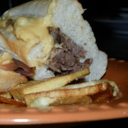 Left over Steak With Caremelized Onion and Cheese Sauce