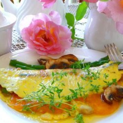 Asparagus, Mushroom and Cheese Omelet With Herbs