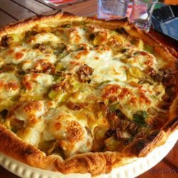 Leek, Mushroom and Mozzarella Pie