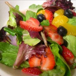 Mixed Fruit, Spring Greens W. White Chocolate-Orange Vinaigrette