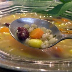 Barley Soup With Red Beans Corn and Sage