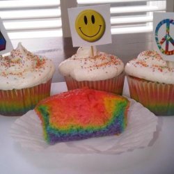 Psychedelic 60's Tie-Dye Cupcakes