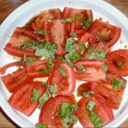 Sliced Tomato Salad With Capers and Basil