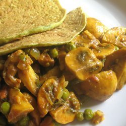 Green Peas With Curried Mushrooms