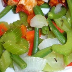 Steamed Green Beans, Celery, Red Pepper & Onions