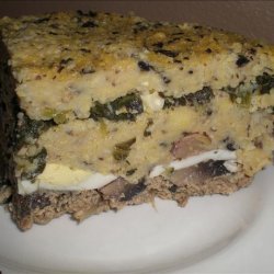 Chicken Spinach Polenta Layer Pie