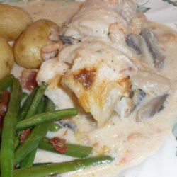 Poached Fish in Shrimp Sauce