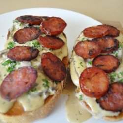 Mushroom and Chorizo on Toasted Sourdough