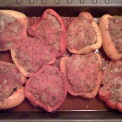 Three-Meat Stuffed Peppers