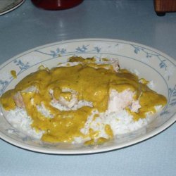 Turkey Slices With Curry Cream Sauce