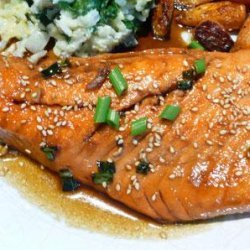 Pan Seared Salmon With Tare Sauce